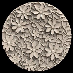 3D Model STL File for CNC Router/Laser & 3D Printer A Field of Marigold Flowers with Labyrinths of Lights