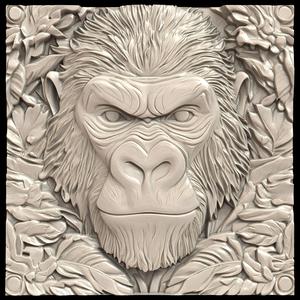 3D Model STL File for CNC Router/Laser & 3D Printer A Gorilla with Intelligence Superior to that of Humans 3