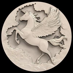 3D Model STL File for CNC Router/Laser & 3D Printer A Pegasus with a Luminous Tail Leaving a Trail in the Sky 1