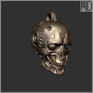 Keychain, robot skull
