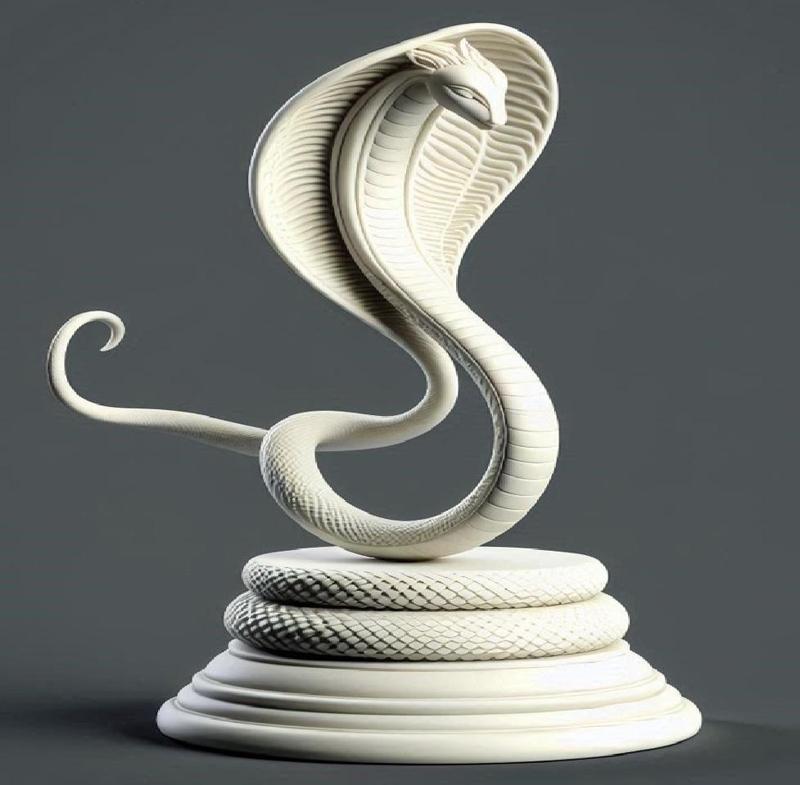 137 Ivory Serpent Dancer - Indian Minimalist Statue , pug, dachshund, poodle, serpent, dog, dogue, beagle, peacock, lion, fox, bull terrier, pomeranian, galgo, wolf, doberman pinscher, newfoundland, zebra, crocodile