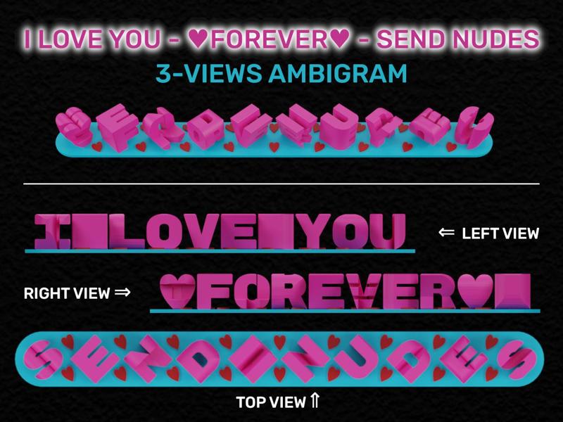 3D Ambigram with Two Nice Sides and a Naughty Side