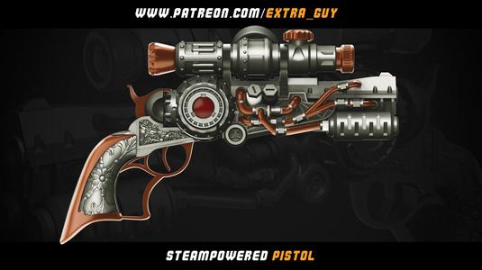 Steampunk Pistol 3d Printable 100mm