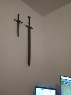 Larp weapon wall hangers
