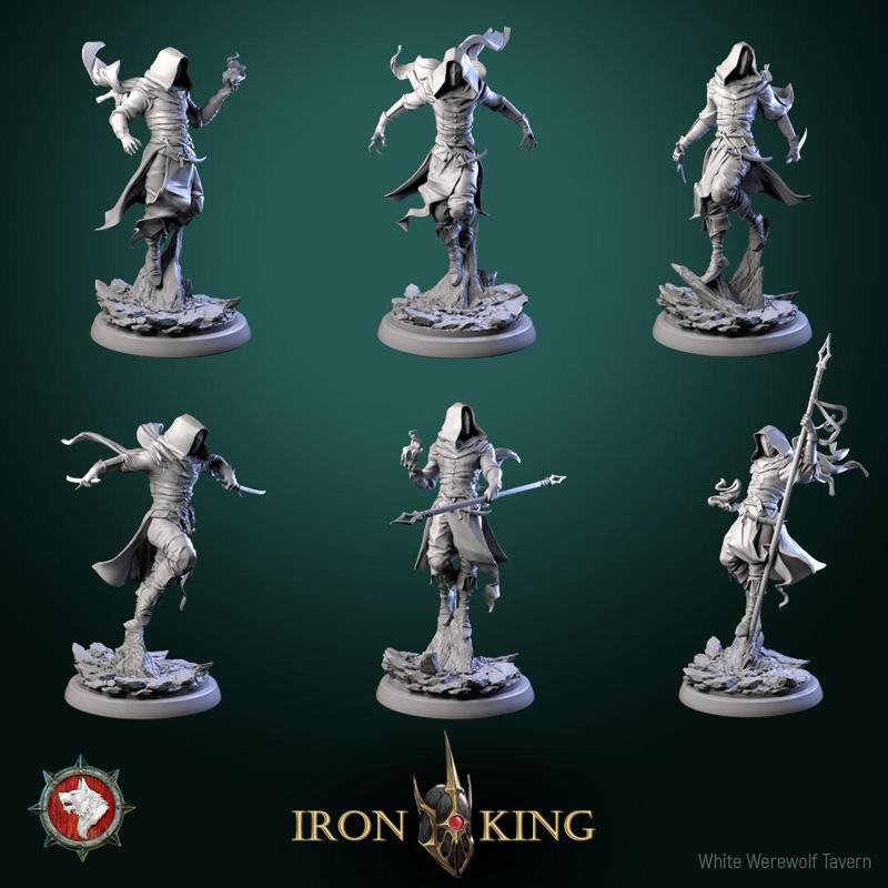 Dead assassin 32mm set 6 miniatures pre-supported