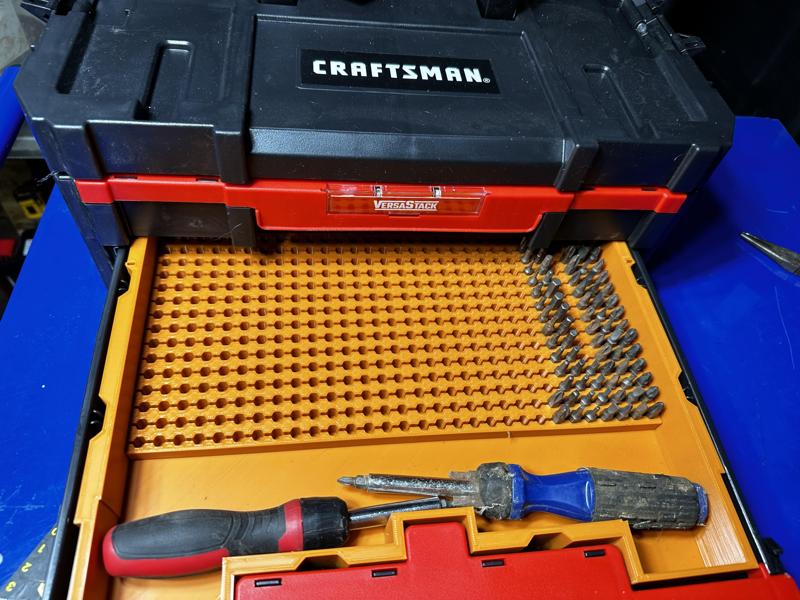 screw driver bit holder for versastack drawer
