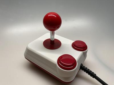 Competition Pro C64 Joystick with flange and strain relief
