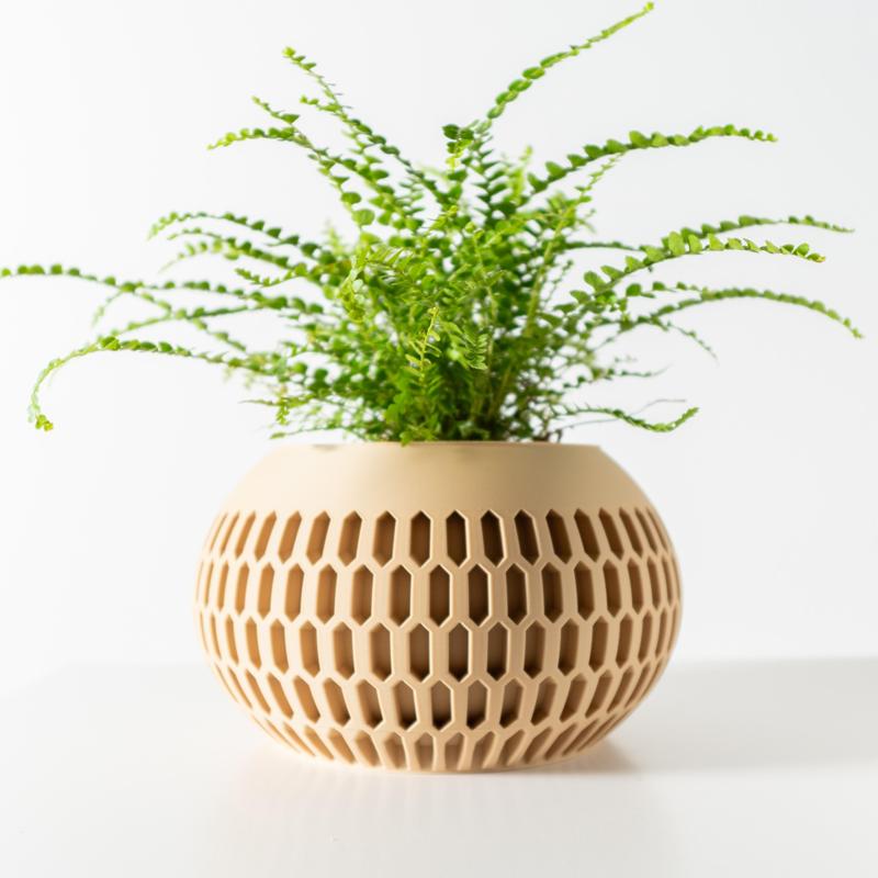 The Mervis Planter Pot with Drainage Tray & Stand Included: Modern and Unique Home Decor for Plants and Succulents  | STL File