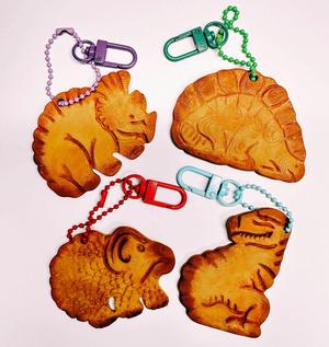 Dinosaur keychain cookies