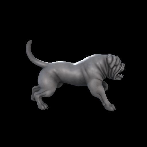 Fierce Bulldog Running Pose 3D Model – CA0049