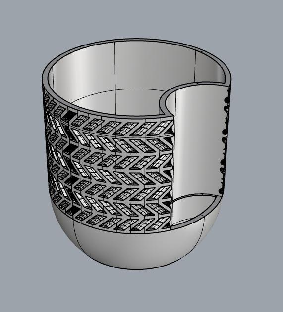 Maceta con textura chevron