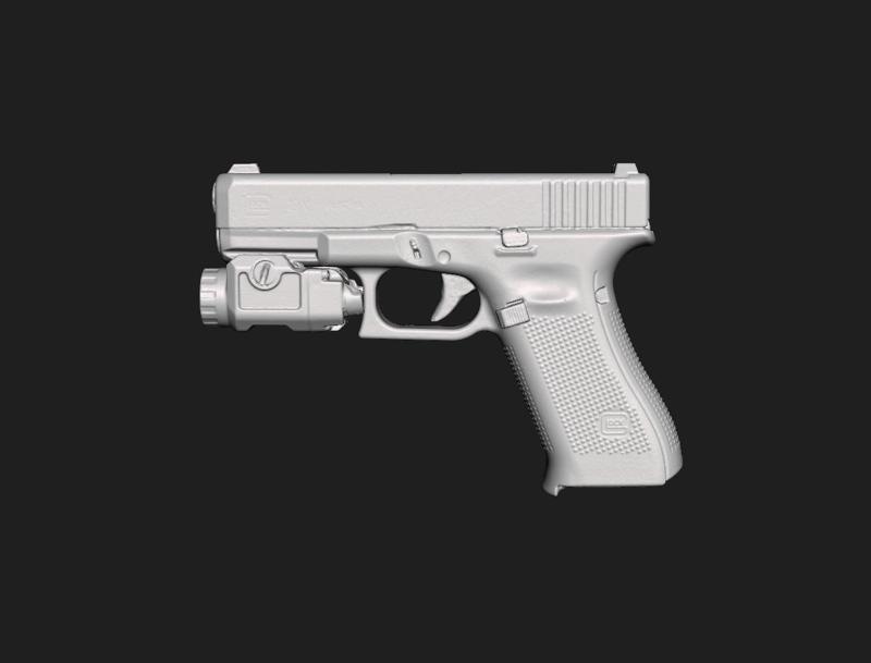 Glock 19 X Nightstick TCM550 XL Real Size Scan 3D Gun Mold