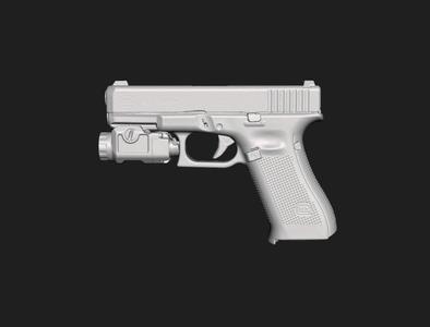 Glock 19 X Nightstick TCM550 XL Real Size Scan 3D Gun Mold
