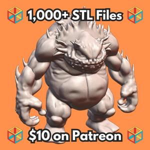 28mm Fat Hulking Armored Sewer Beast with Spikes MineeForm FDM 3D Print STL File