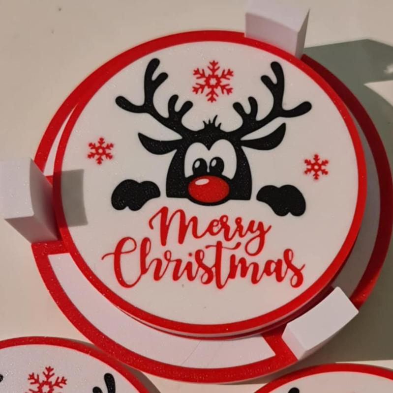 Merry Christmas Rudolf with his red nose