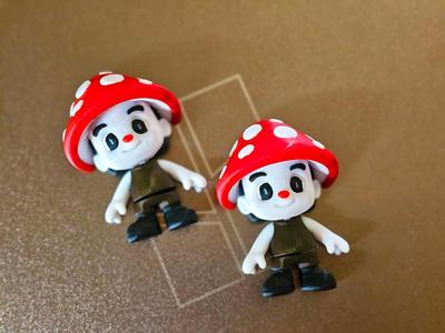Articulated Mushroom Pixie + mini and Fridge Magnet