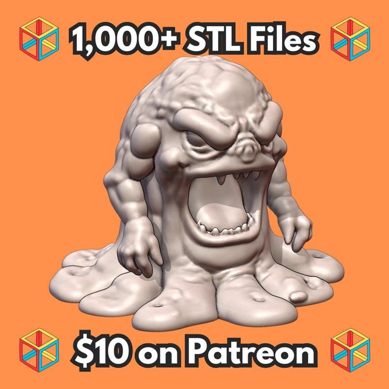 28mm Sci-Fi Gloomy Sludge Slime Creature MineeForm FDM 3D Print STL File