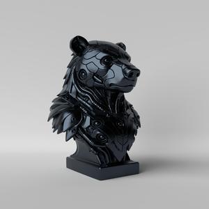 Cyber Bear – Futuristic Mecha Bear Bust