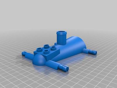 Balloon Powered Jet Car with Snap in Wheels and Brick Construction Toy Seat