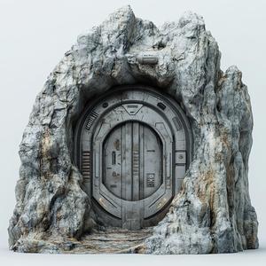 Sci-Fi Mine Door – Futuristic Vault Entrance 3D Model for Printing