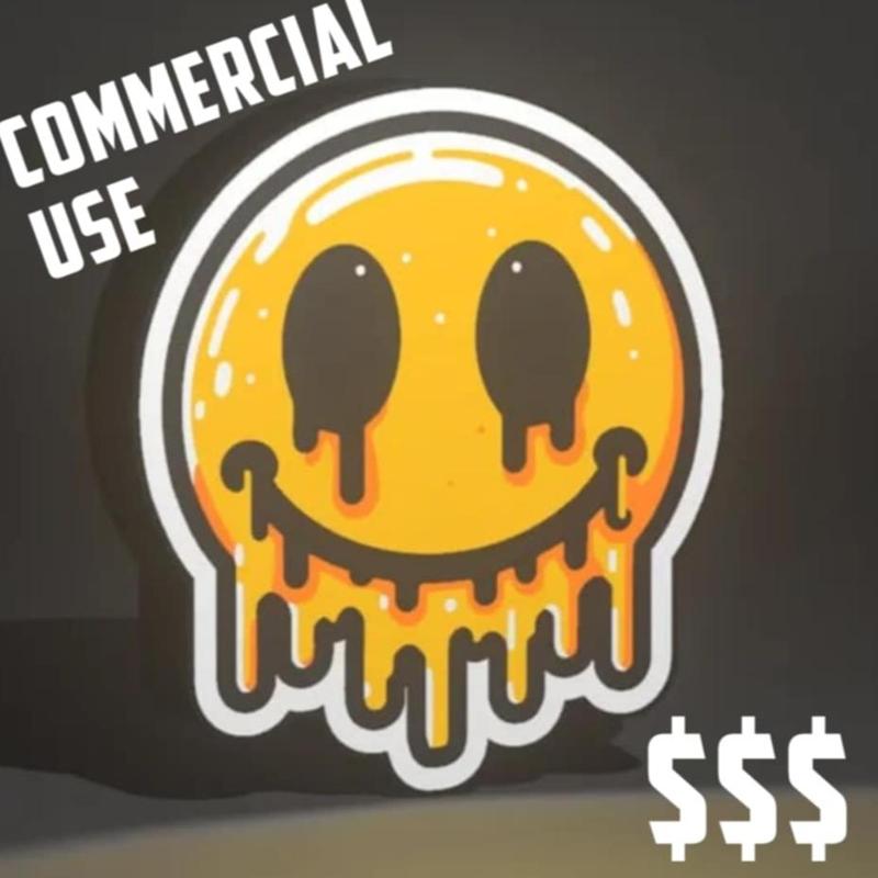 Dripping Smiley Face Lightbox sign