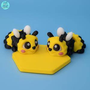 Flexi Little Bee / KeyChain, Magnet and 3MF files Included