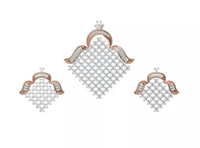 Women Earrings Pendant Set STL FBX JCD Details