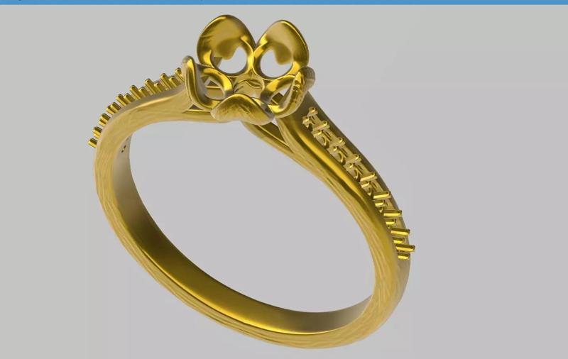 petal textured diamond ring stl verified