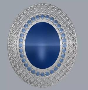 Oval Cabochon Silver Cocktail Designer Ring Jewelry