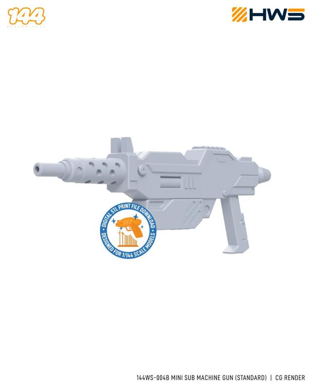 144WS-004B Mini SMG (Standard). 3D Printed Parts for 1/144 Scale Model Kits.