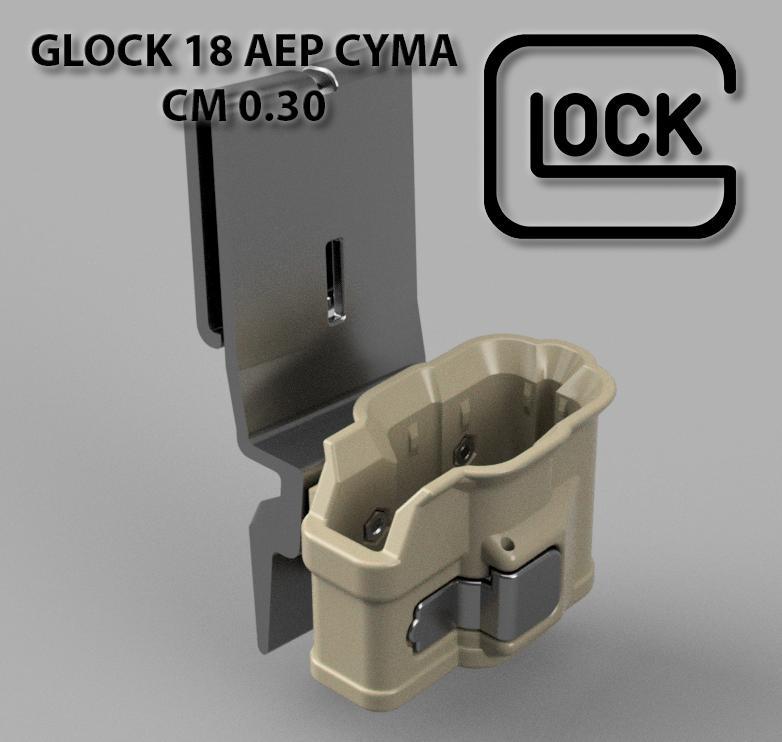 Airsoft CYMA Glock 18 AEP CM.030 Holster (molle or belt mount)
