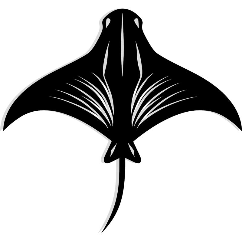 stingray gliding, white background - 2D/3D Wall Art STL+SVG For CNC Router, Plasma, Waterjet, Laser & 3D Printer