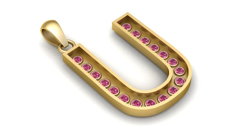 U ALPHABET  PENDANT  3d printable model