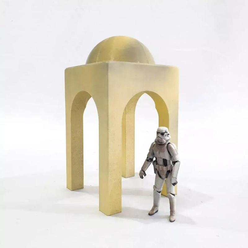 CUSTOM TATTOINE DOMED BUILDING for 3.75 Inch 1:18 figures Sci-fi Diorama