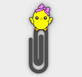 Paperclip cute chick - bookmark - 3MF pre-painted , STL
