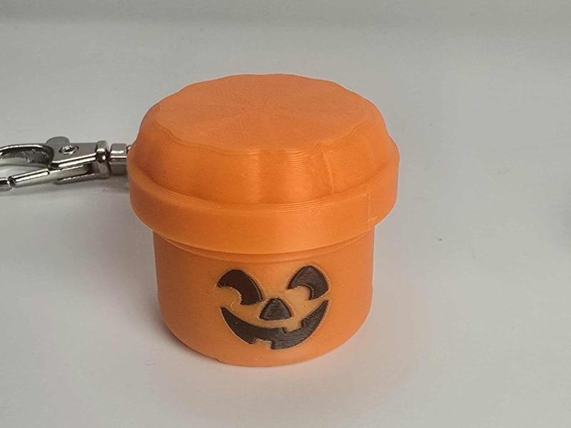 Pumpkin Bucket Clicker Fidget Keychain