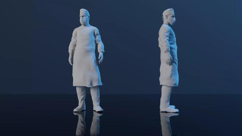 3D figures of male and female nurses