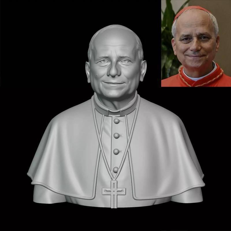 3D Printable Bust of Pope Leo XIV  Robert Francis Prevost