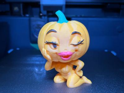 Pin-Up Pumpkin Girl Halloween Jack-o'-lantern
