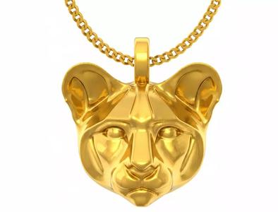 lioness head pendant - one inch pendant