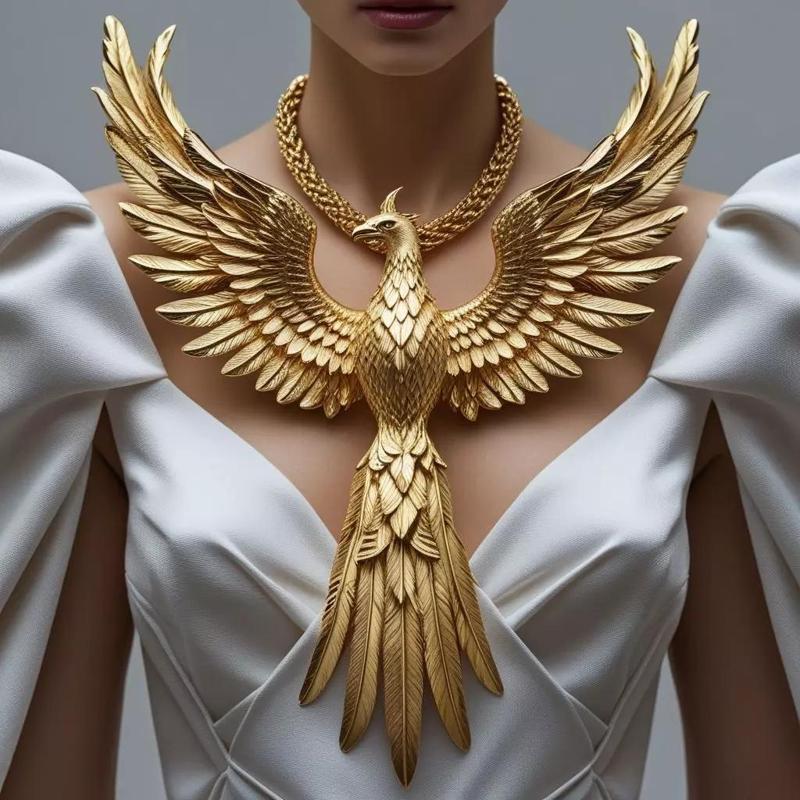 Golden Phoenix Necklace A Symbol of Rebirth and Power