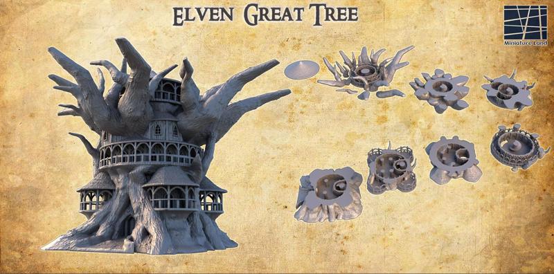 Elven Great Tree Tabletop Terrain 28 MM