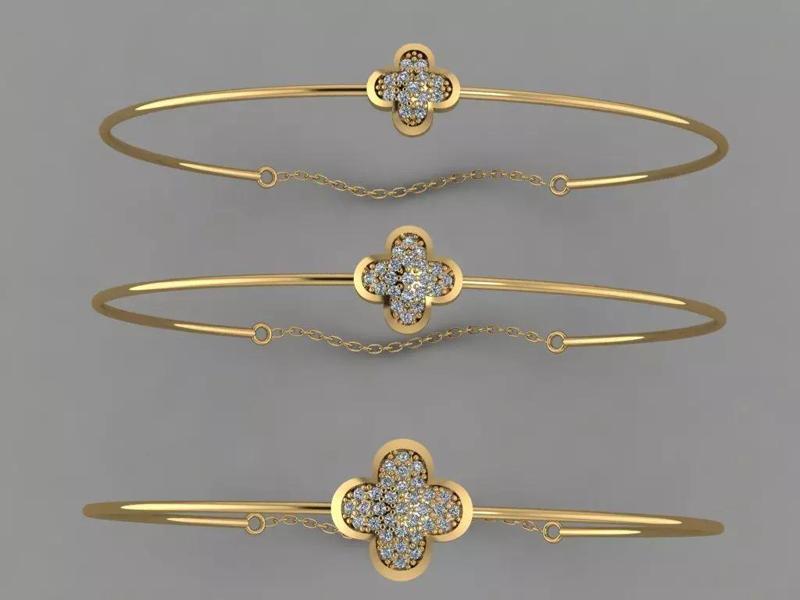 Gold Silver Bracelet 3d Printing model
