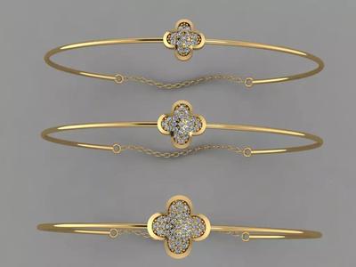 Gold Silver Bracelet 3d Printing model