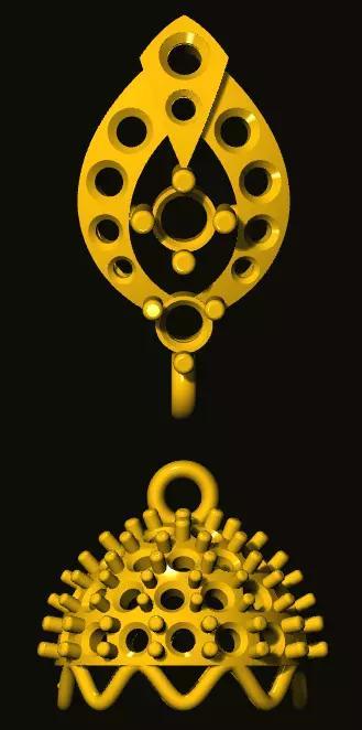 jumka golden bell with holes in it