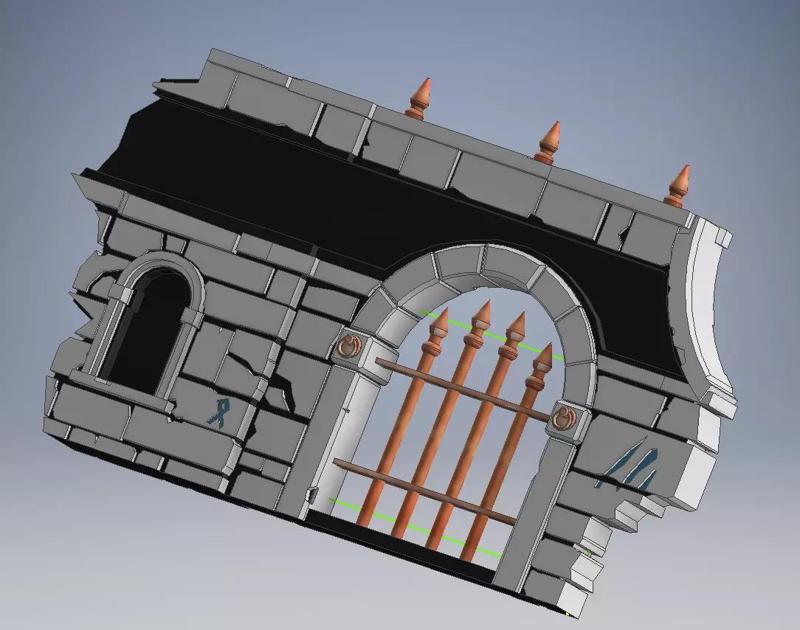 Fantasy terrian ruined wall