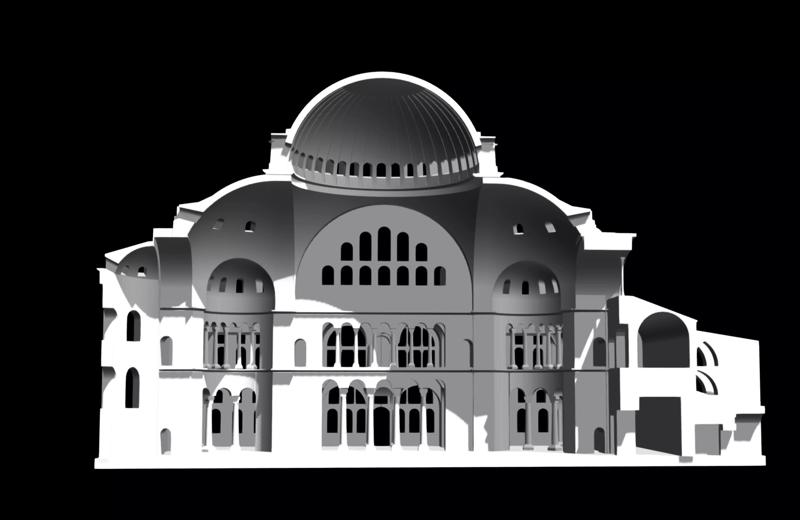 Hagia Sophia Section Printable Scale 1 to 500