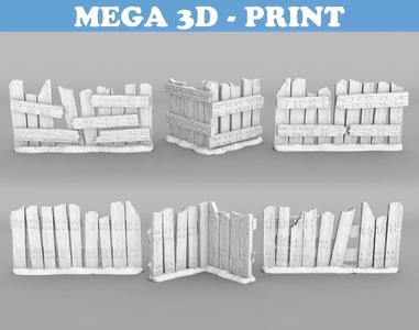 Tabletop Miniatures - Wooden Fence Modulars