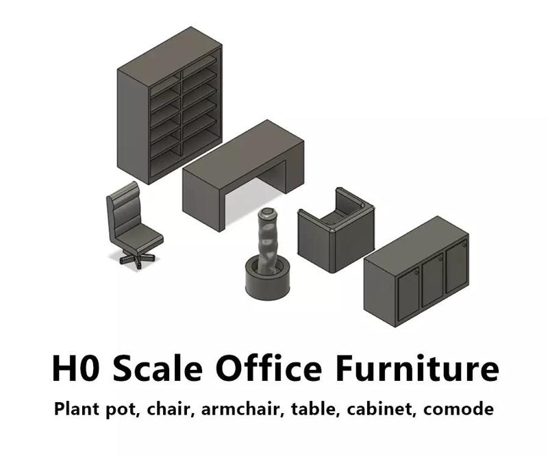 Office furniture for office interiour - H0 Scale