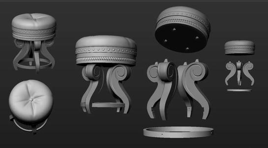 Sgabello leather stool